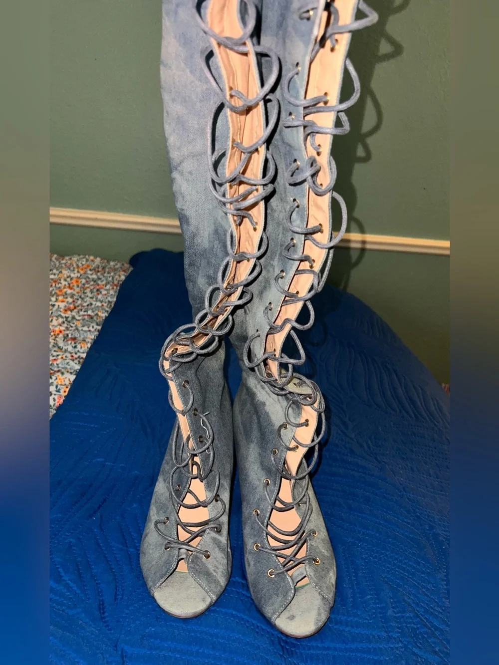 Fashion Nova Living Legacy Over-the-Knee Boots 👢🩵